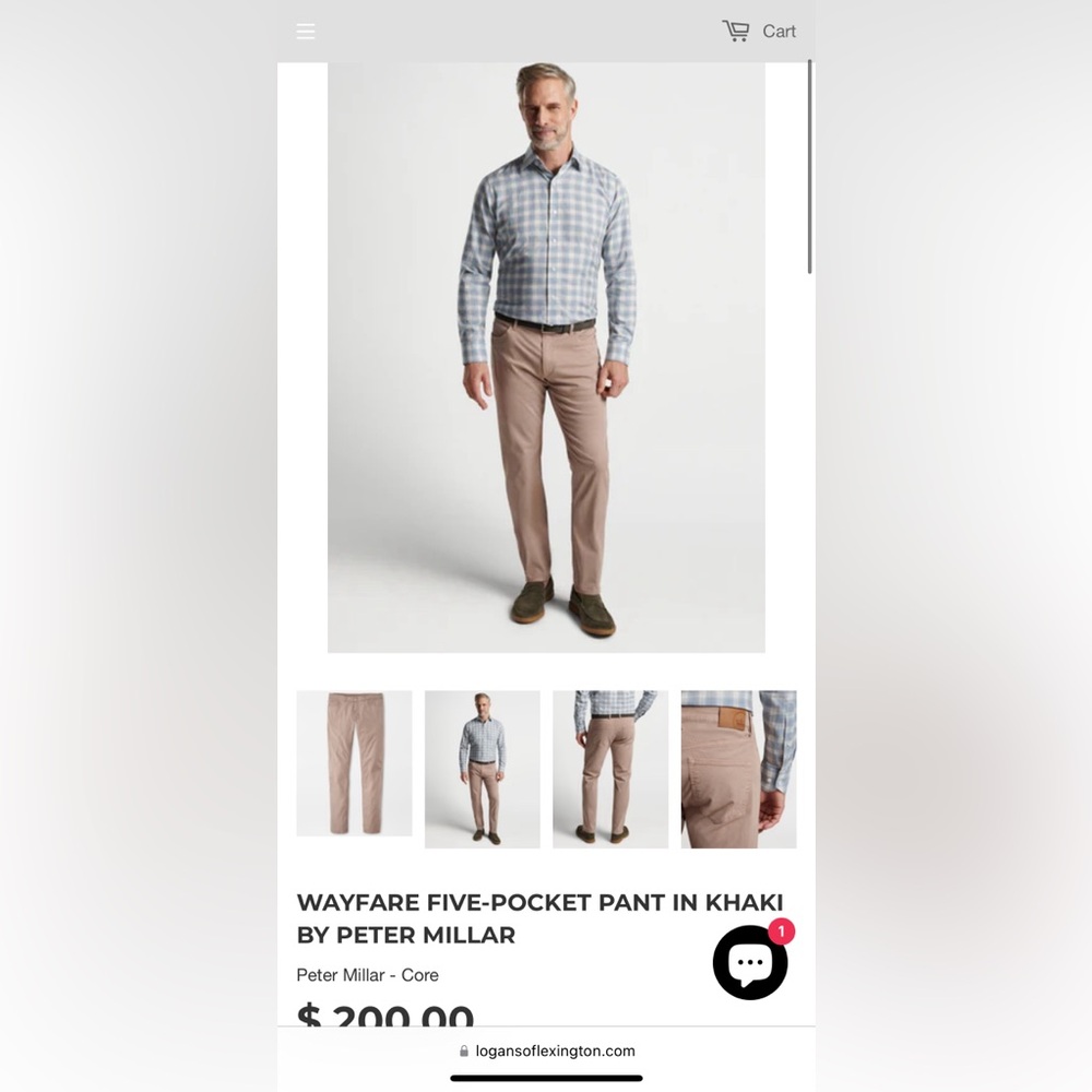 Peter Millar Five Pocket Pant - Pima Cotton - Picture 7 of 7